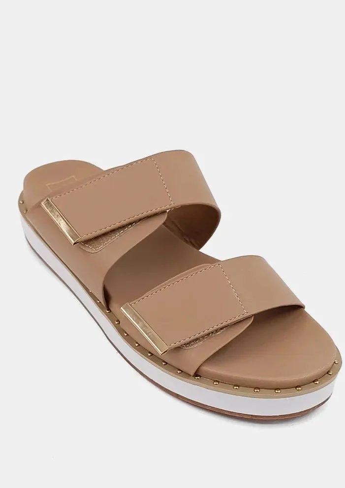 2 strap stud trim sandal
