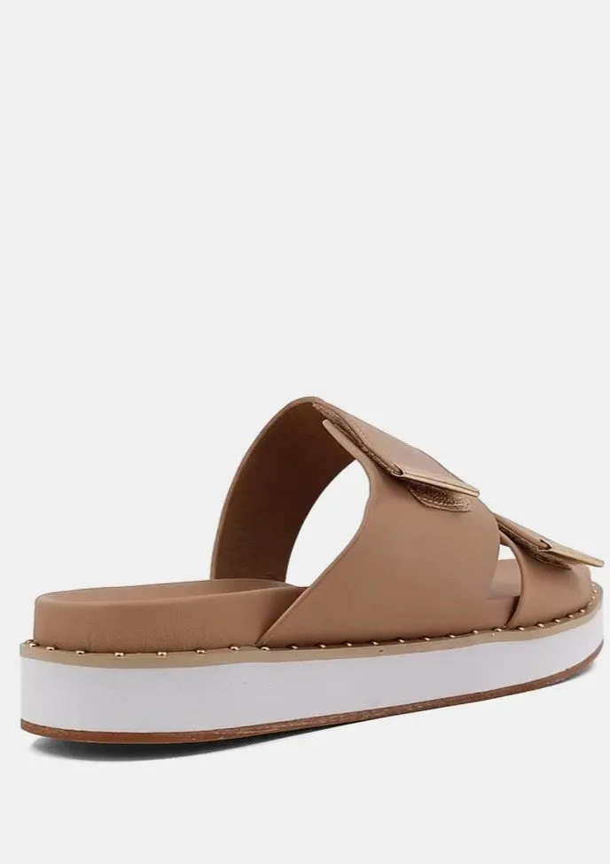 2 strap stud trim sandal