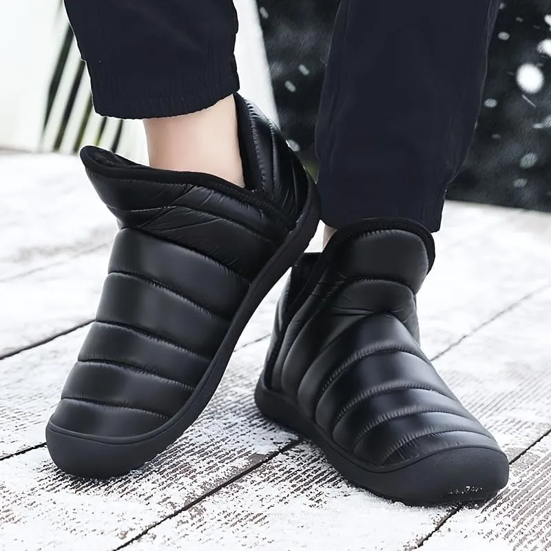 2024 Mens Winter Trekking Snow Boots Water Resistant Shoes Anti-Slip Fully Fur Lined Casual Lightweight Hiking Boot