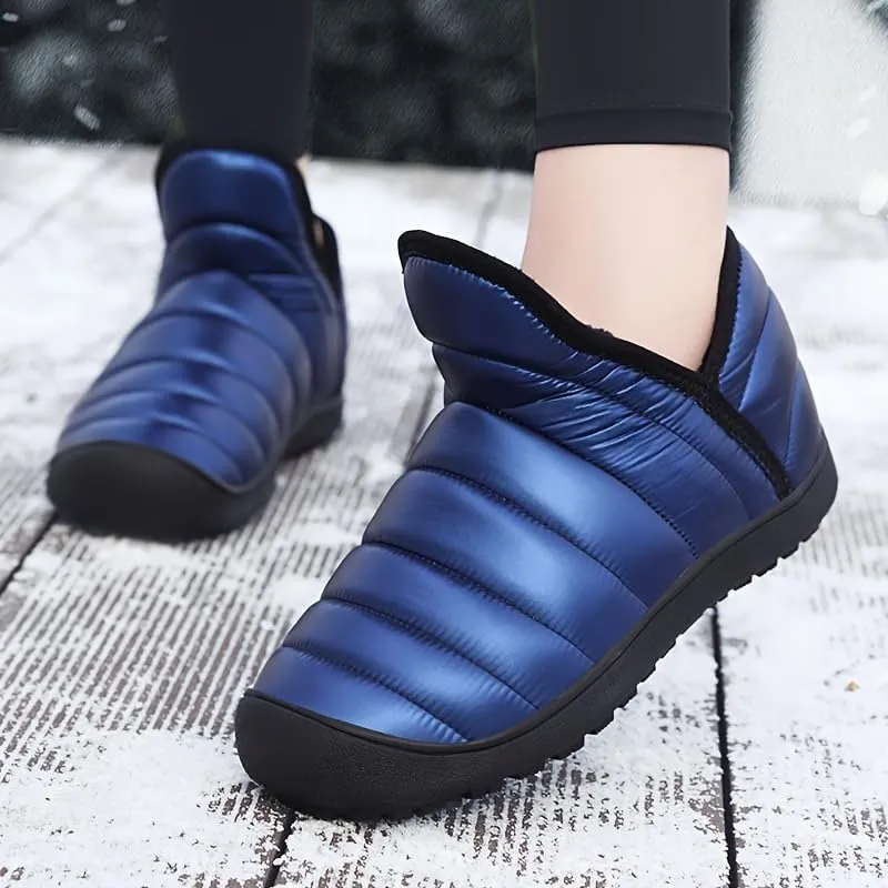 2024 Mens Winter Trekking Snow Boots Water Resistant Shoes Anti-Slip Fully Fur Lined Casual Lightweight Hiking Boot