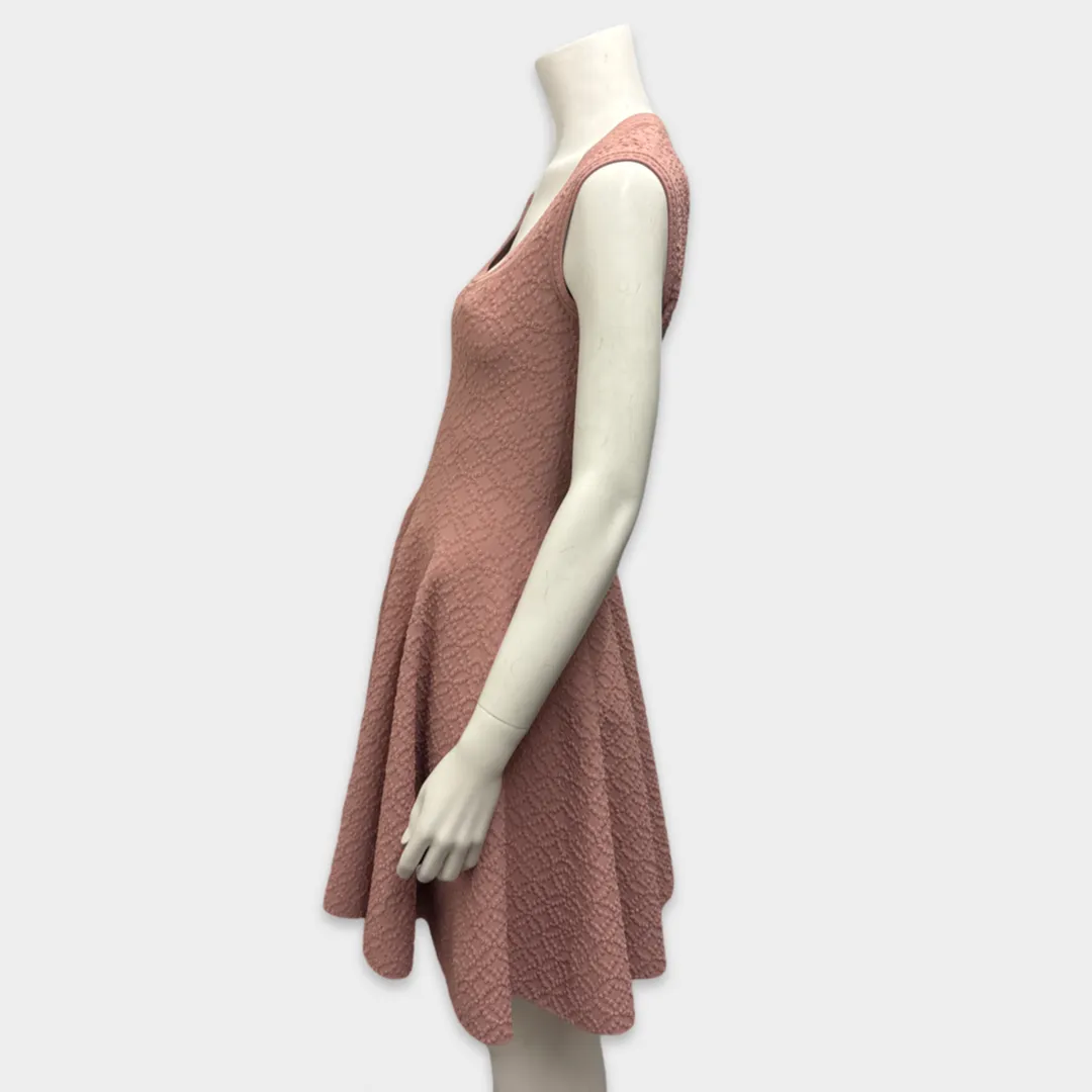 Alaia Pink viscose flared mini Dress