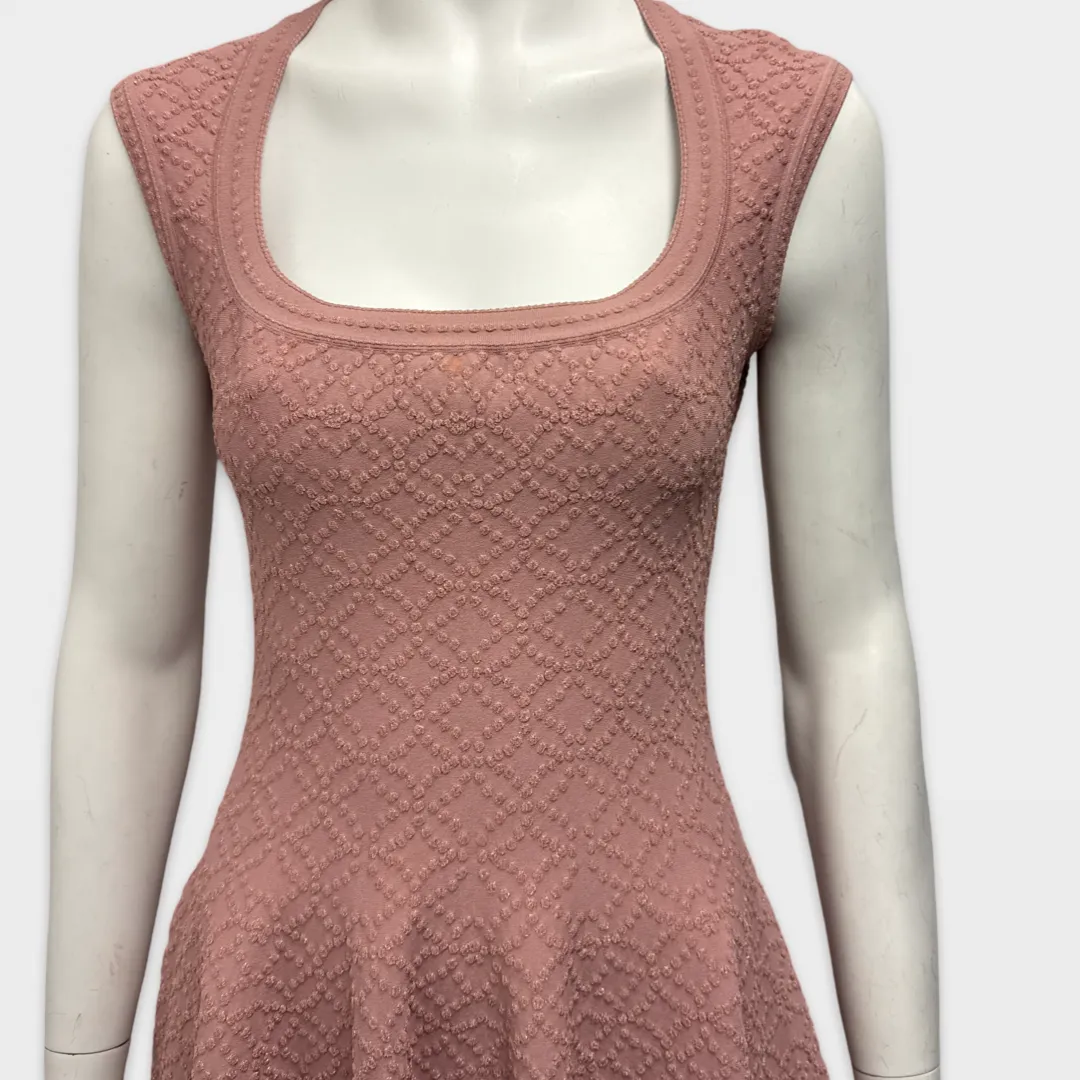 Alaia Pink viscose flared mini Dress