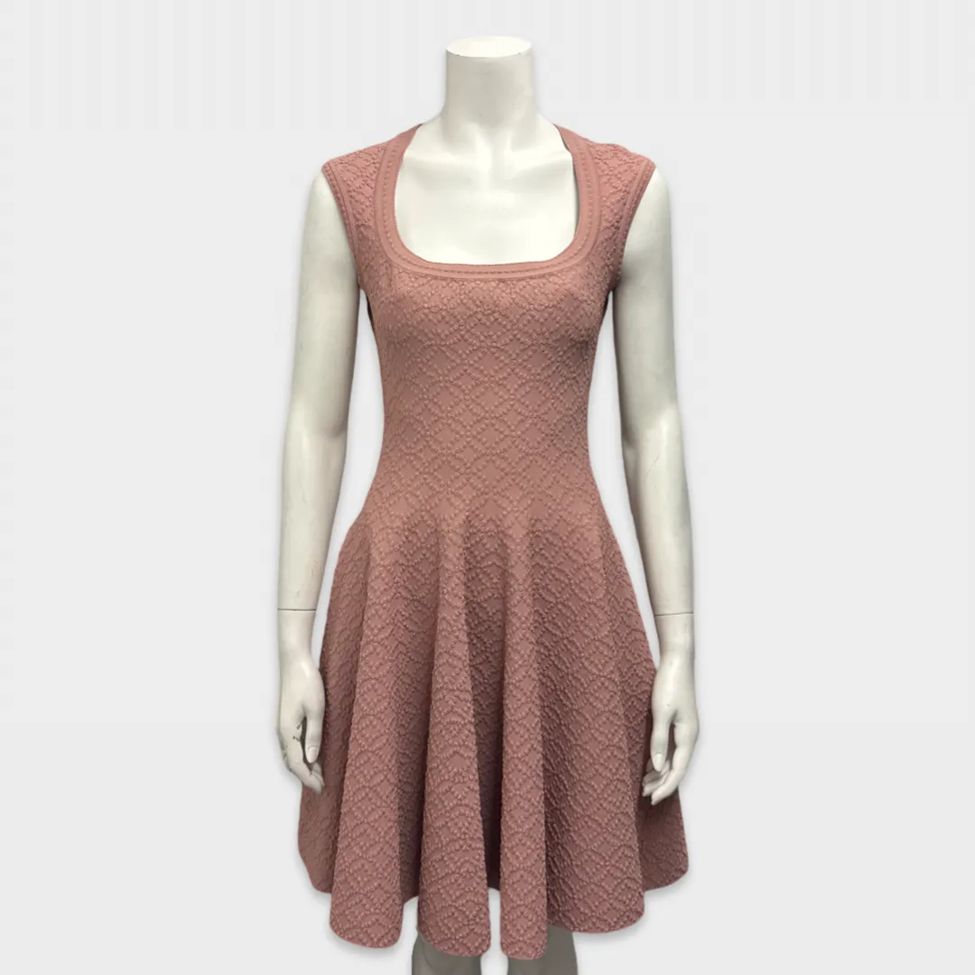 Alaia Pink viscose flared mini Dress