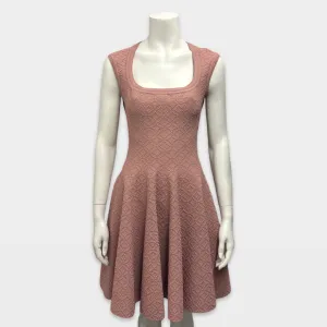 Alaia Pink viscose flared mini Dress