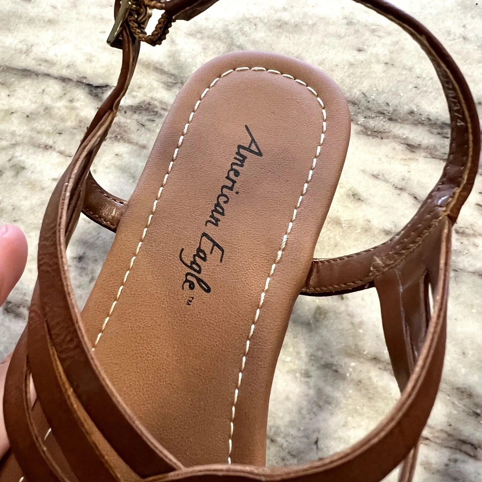 American Eagle Brown Braided Strappy Sandals Size 7
