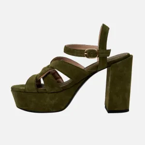 ANNA platform sandal - Kaki