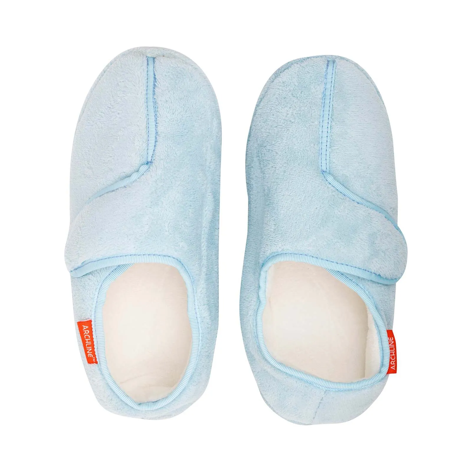 ARCHLINE Orthotic Plus Slippers Closed Scuffs Pain Relief Moccasins - Baby Blue - EU 39