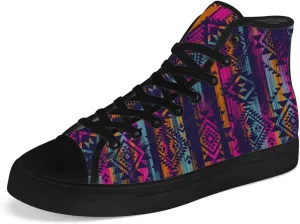 Aztec High Top Canvas Shoes for Men Women Native American High Top Sneakers Lace Up Casual Shoes Gifts for Dad Mom