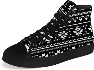 Aztec High Top Canvas Shoes for Men Women Native American High Top Sneakers Lace Up Casual Shoes Gifts for Dad Mom