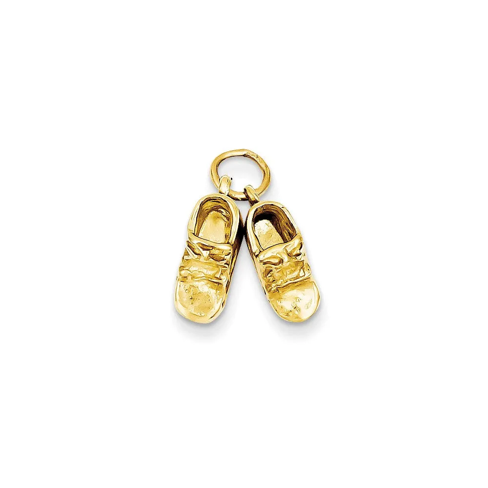Baby Shoes Charm in 14k Gold