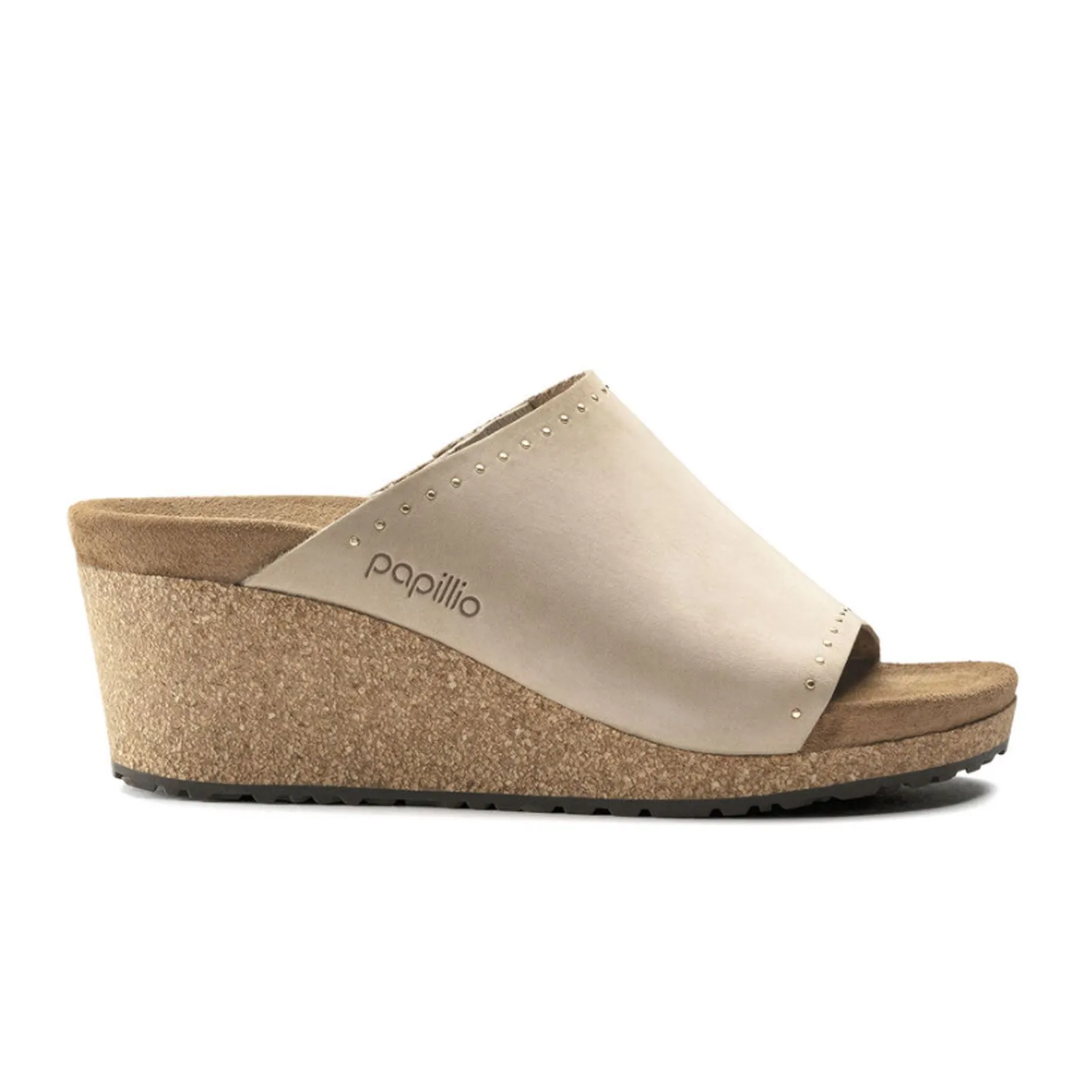Birkenstock Namica Rivets Wedge Sandal (Women) - Sandcastle Nubuck