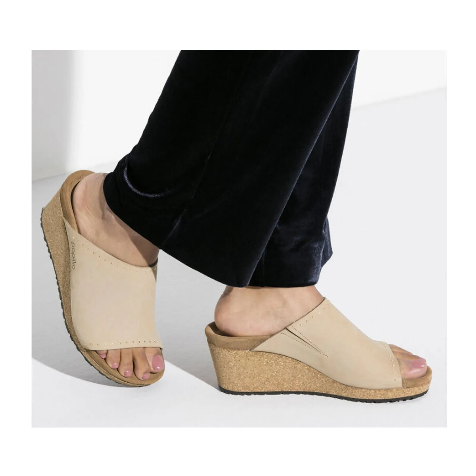 Birkenstock Namica Rivets Wedge Sandal (Women) - Sandcastle Nubuck