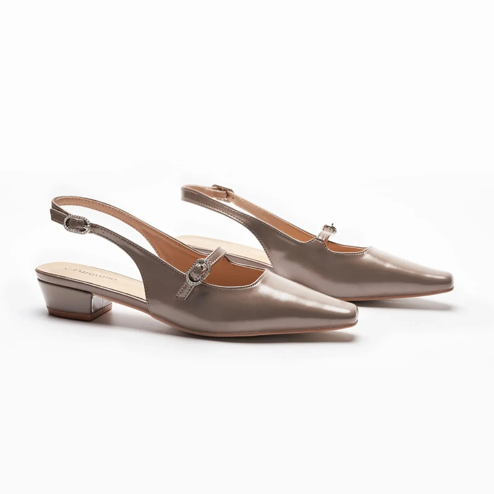 Block Heel Slingback Sandals (Alva)