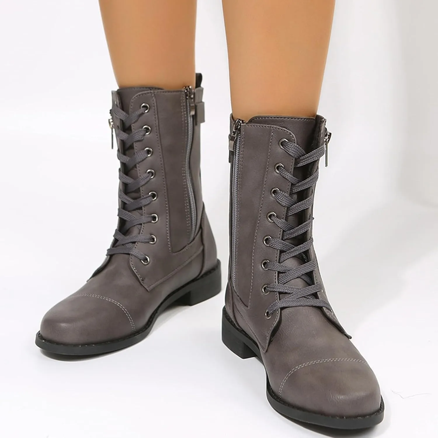 Booties for Women Ankle Fall Booties for Women Western Booties Women Ankle Boots Womens Bootie with Heel Keep Warm Flat Bottom Low Heel Comfortable Pointed Toe