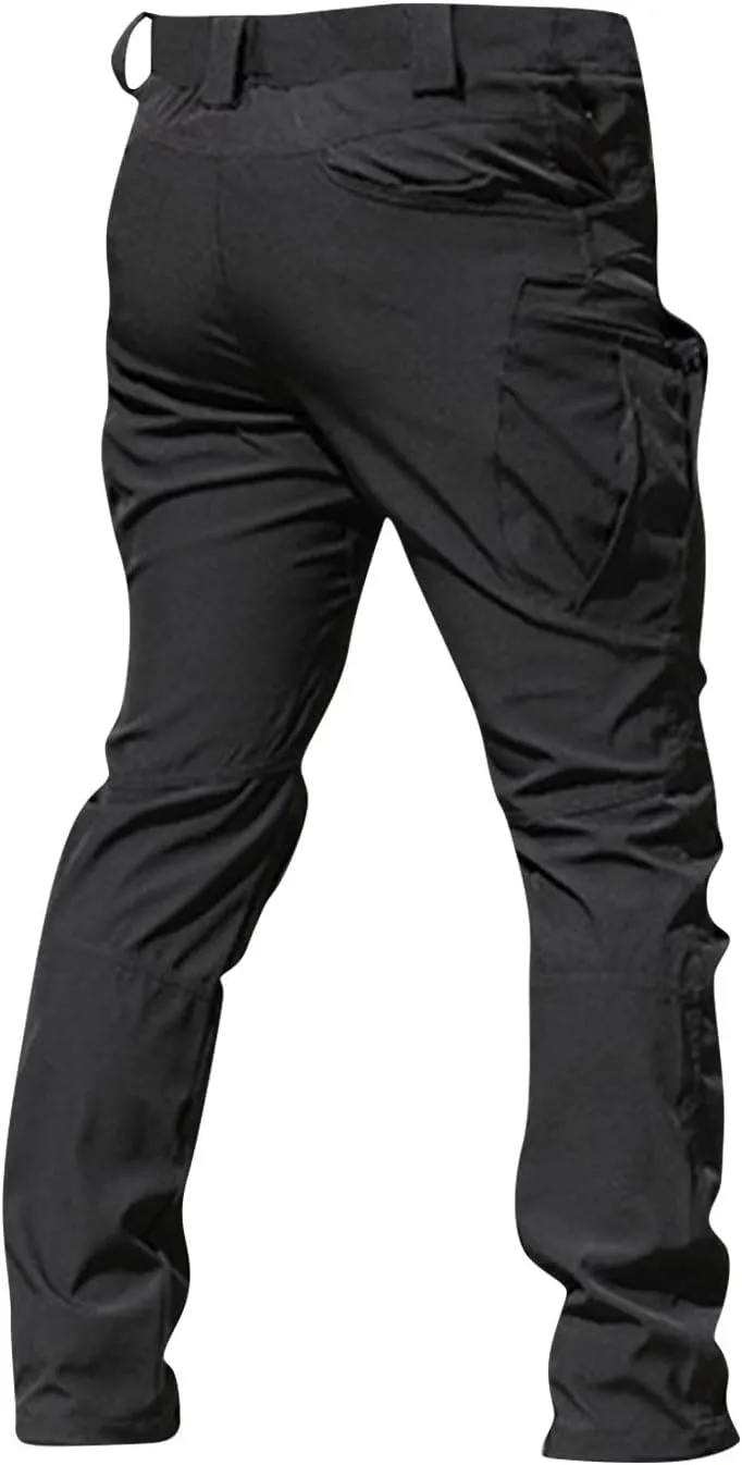 Cargo Pants Men Waterproof Relaxed Fit Pockets Construction Hiking Work Trousers