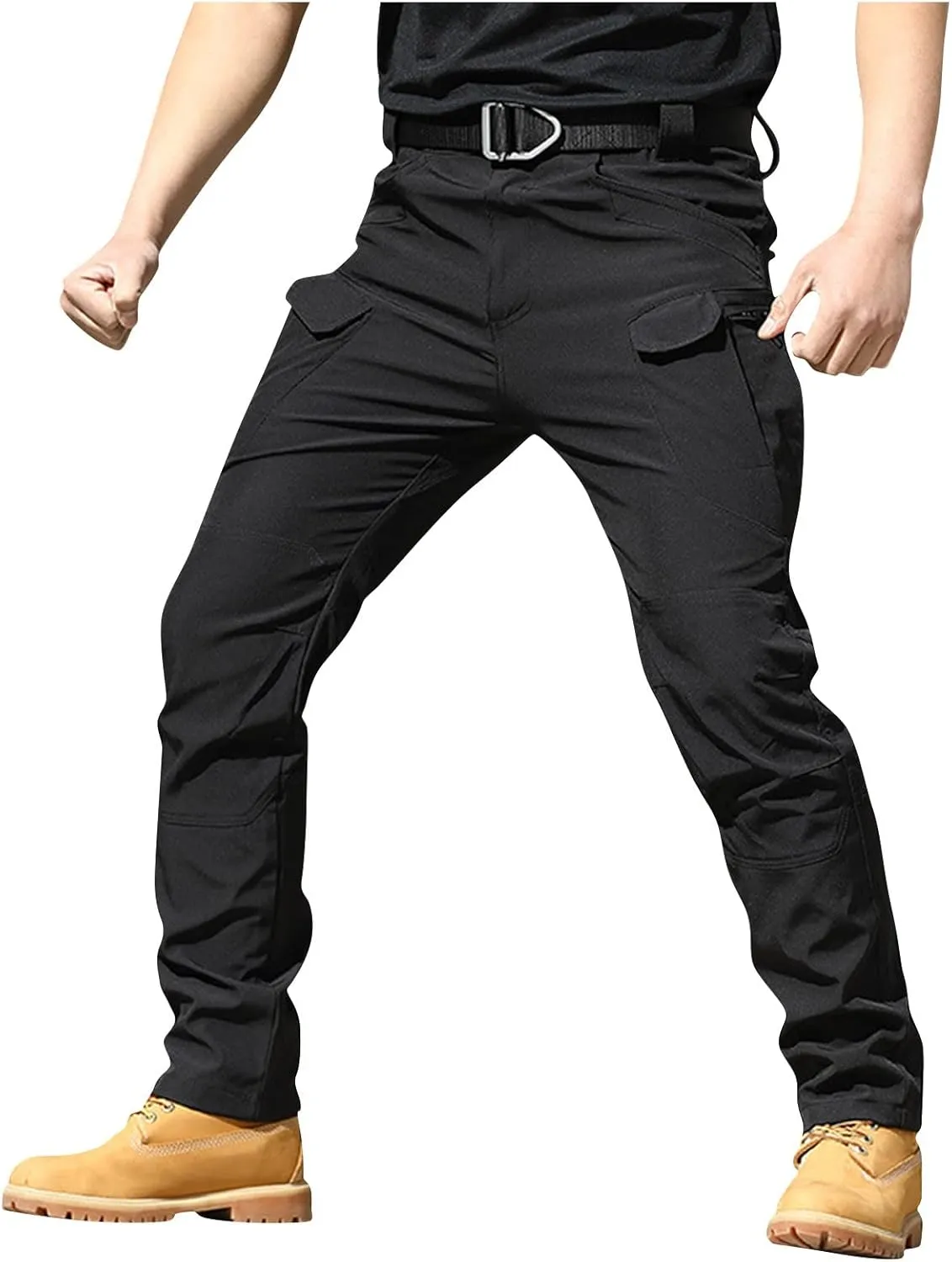 Cargo Pants Men Waterproof Relaxed Fit Pockets Construction Hiking Work Trousers
