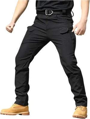 Cargo Pants Men Waterproof Relaxed Fit Pockets Construction Hiking Work Trousers