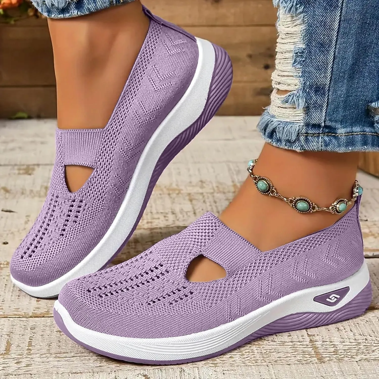 Cathalem Orthopedic Shoes for Women, 2024 New Women's Woven Breathable Soft Sole Shoes Women Diabetes Foam Shoes