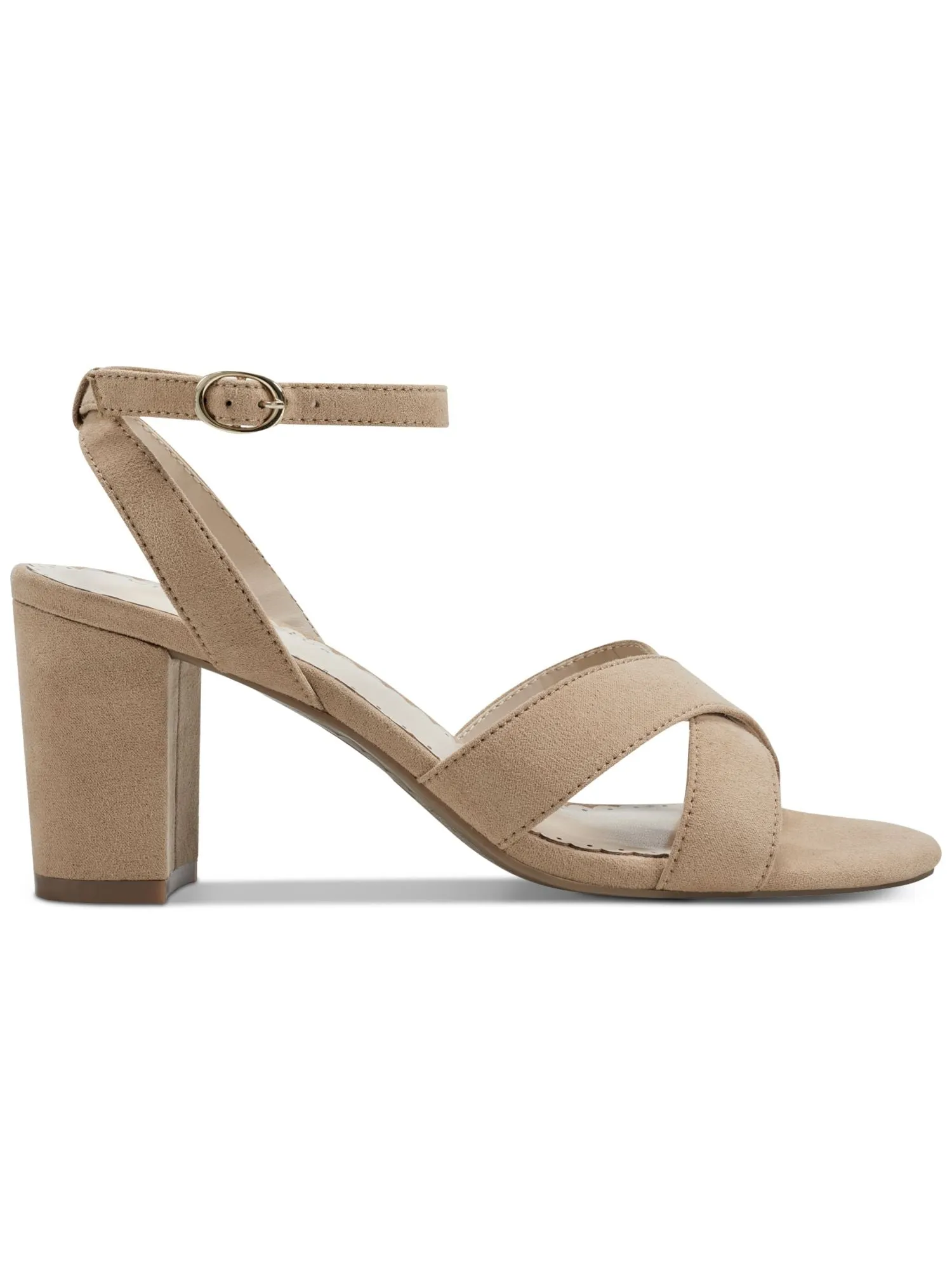 CHARTER CLUB Womens Beige Ankle Strap Padded Kyraa Open Toe Block Heel Buckle Dress Sandals Shoes M