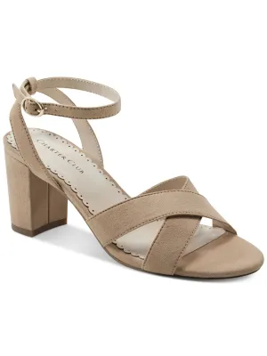 CHARTER CLUB Womens Beige Ankle Strap Padded Kyraa Open Toe Block Heel Buckle Dress Sandals Shoes M
