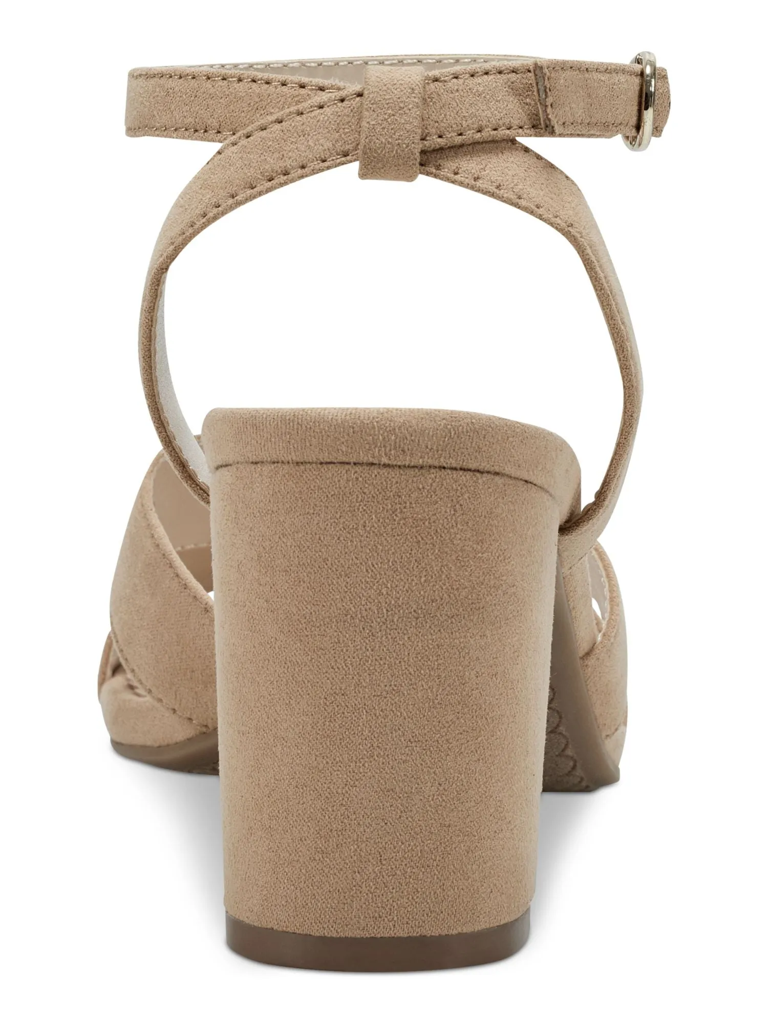 CHARTER CLUB Womens Beige Ankle Strap Padded Kyraa Open Toe Block Heel Buckle Dress Sandals Shoes M