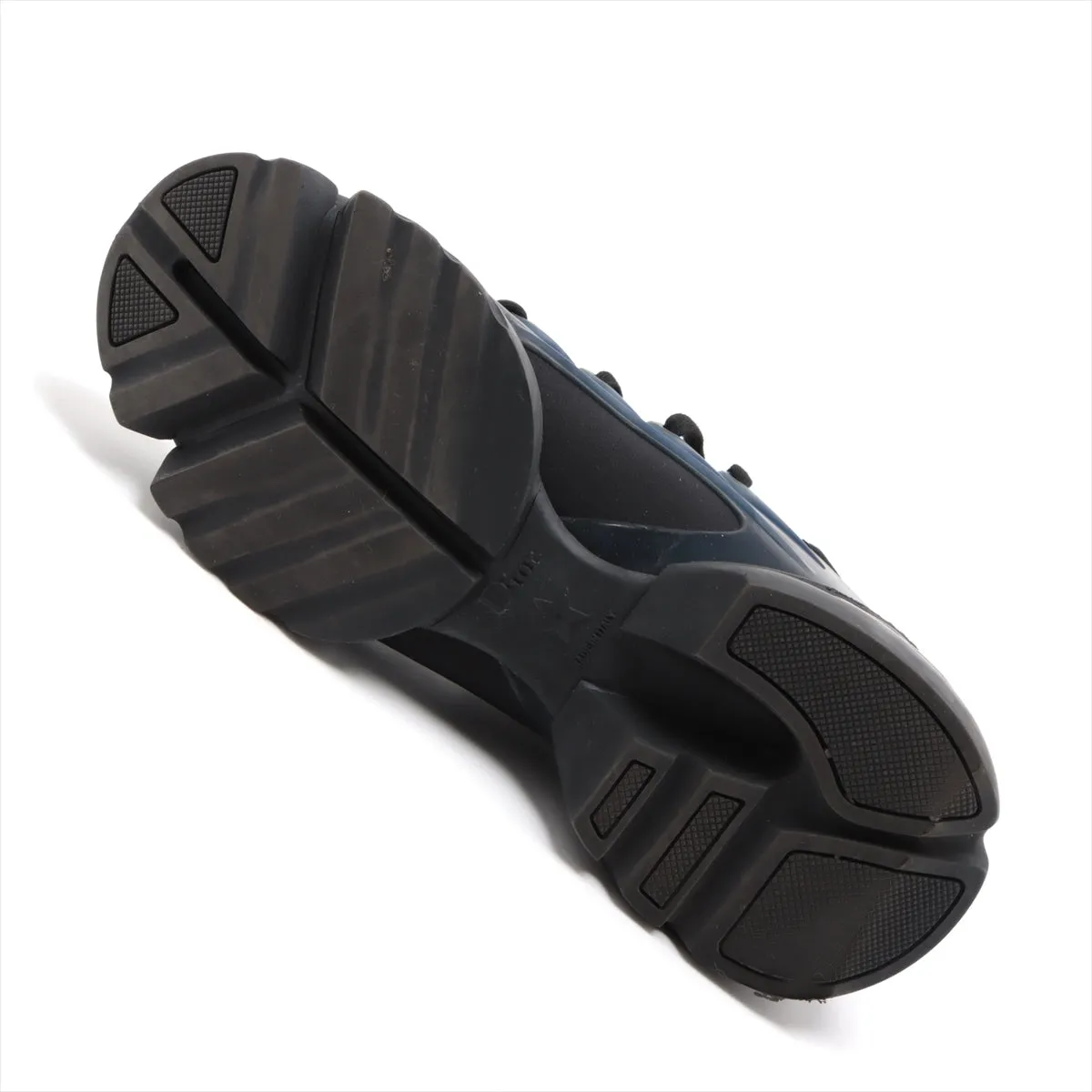 Christian Dior D-Connect Leather X Fabric Trainers 35 1/2  Black X Navy