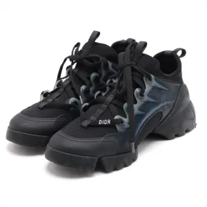 Christian Dior D-Connect Leather X Fabric Trainers 35 1/2  Black X Navy
