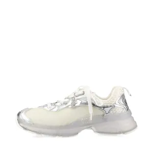 Christian Dior DIOR VIBE Leather  Laver Trainers 39.5  Silver × White Mesh Logo Charm