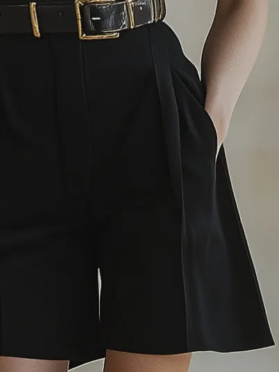 Classic And Versatile Black Bermuda Shorts