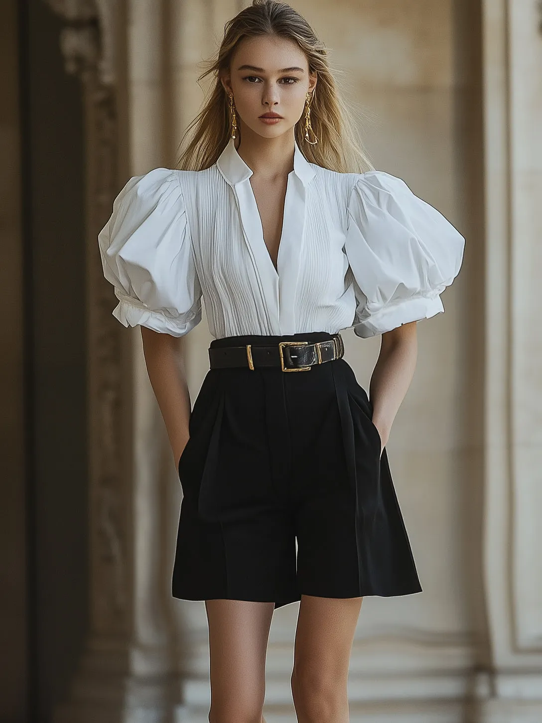 Classic And Versatile Black Bermuda Shorts