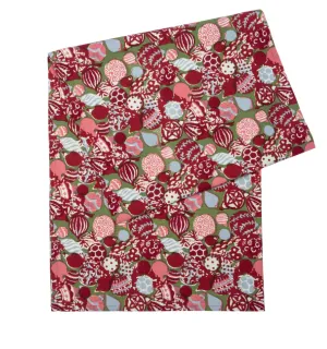 Couleur Nature Ornaments Runner Red & Green 72"