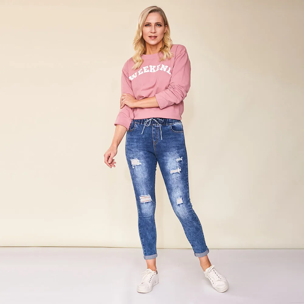 Dana Vintage Jeggings (Blue)