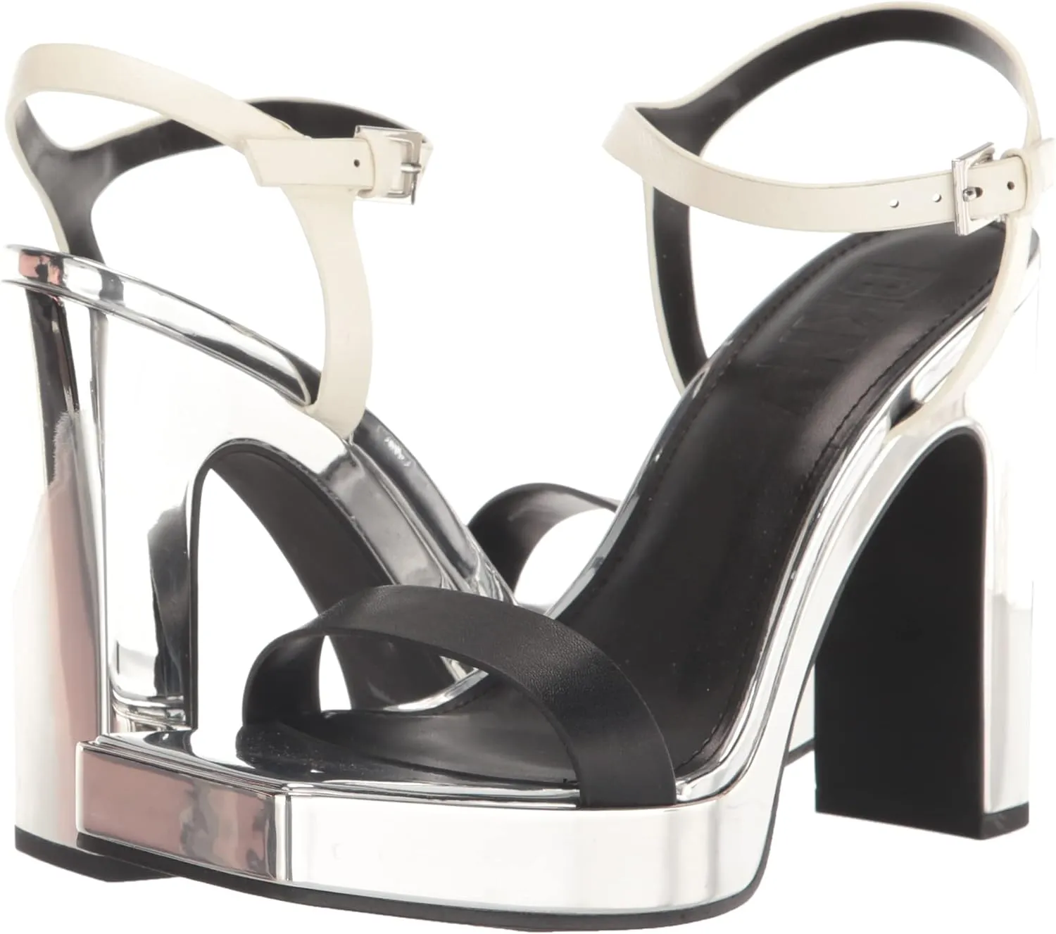DKNY Women's Maiden Ankle-Strap Sandals  Color Black/Cream Size 5.5M