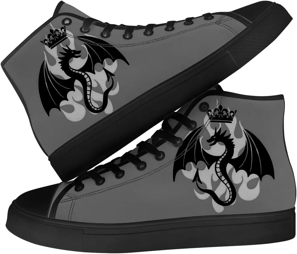 Dragon High Top Canvas Shoes for Men Women High Top Sneakers Lace Up Casual Shoes Gifts for Mama Papa