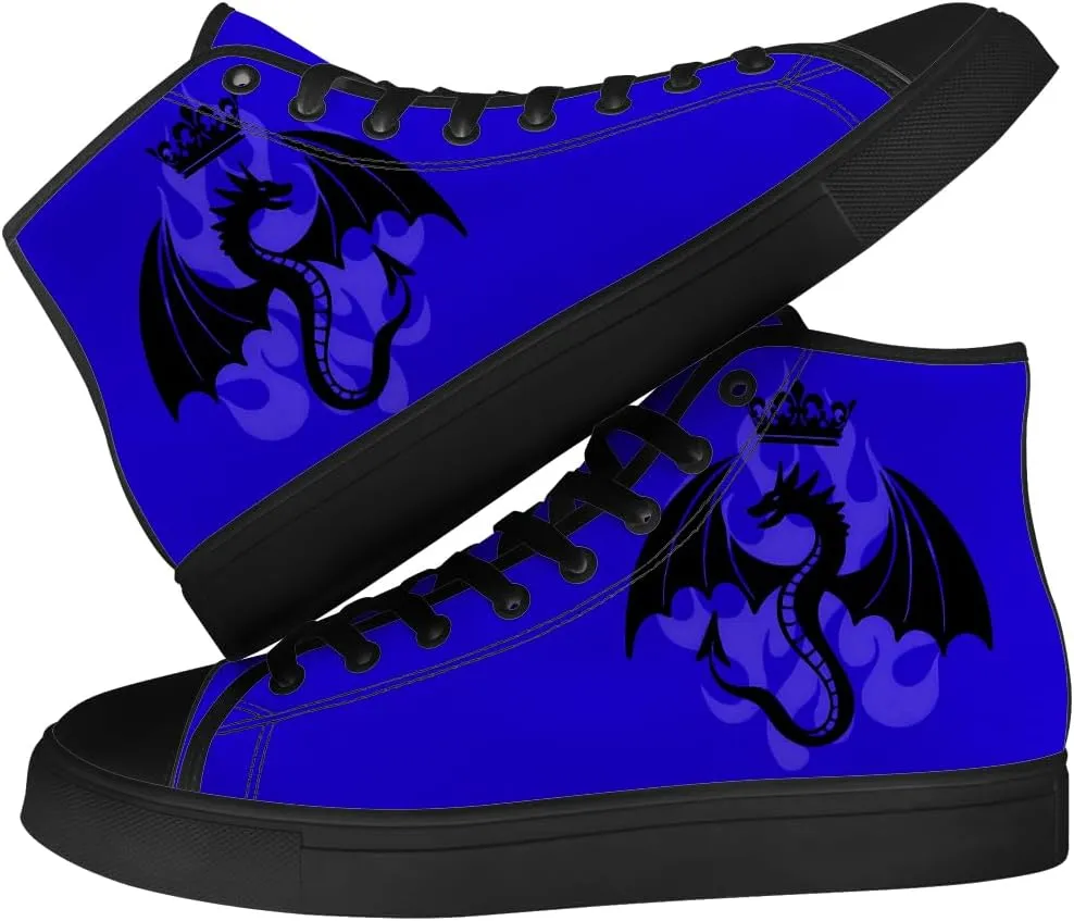 Dragon High Top Canvas Shoes for Men Women High Top Sneakers Lace Up Casual Shoes Gifts for Mama Papa