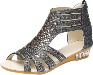 Eduavar Orthopedic Sandals for Women, Womens Sandals Comfortable Sandals Slippers Open Toe Wedge Sandals with Arch Support