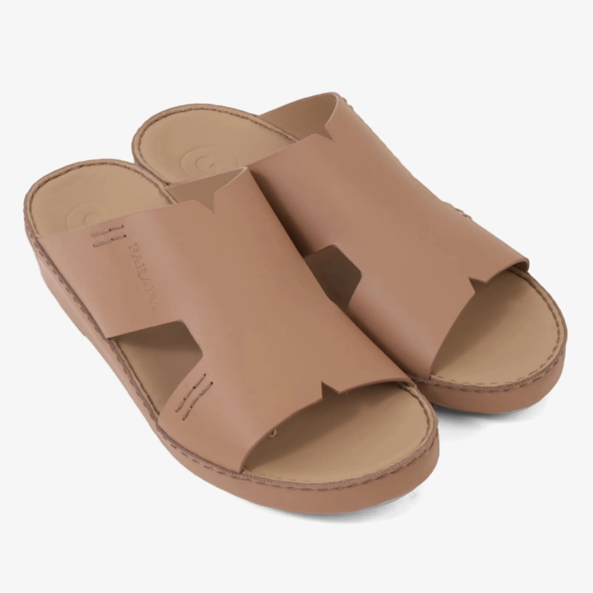 FARADA CLASSIC MENS BLACK LEATHER SANDALS CUMINO