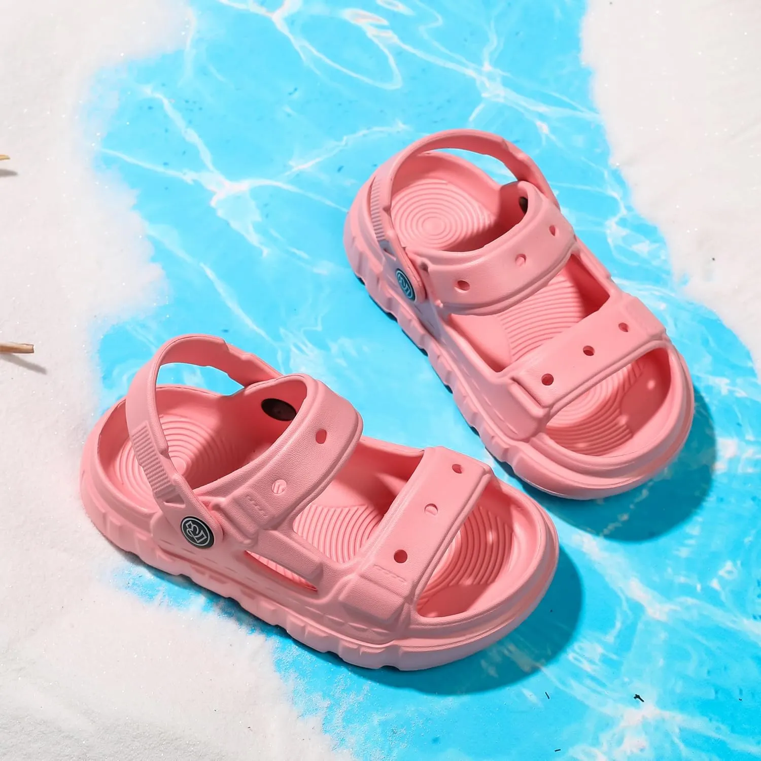 Femizee Kids 2-in-1 Sandals and Slides for Boys & Girls Lightweight Waterproof Slip-On Sandals Summer Water Shoes for Beach Pool Garden Play