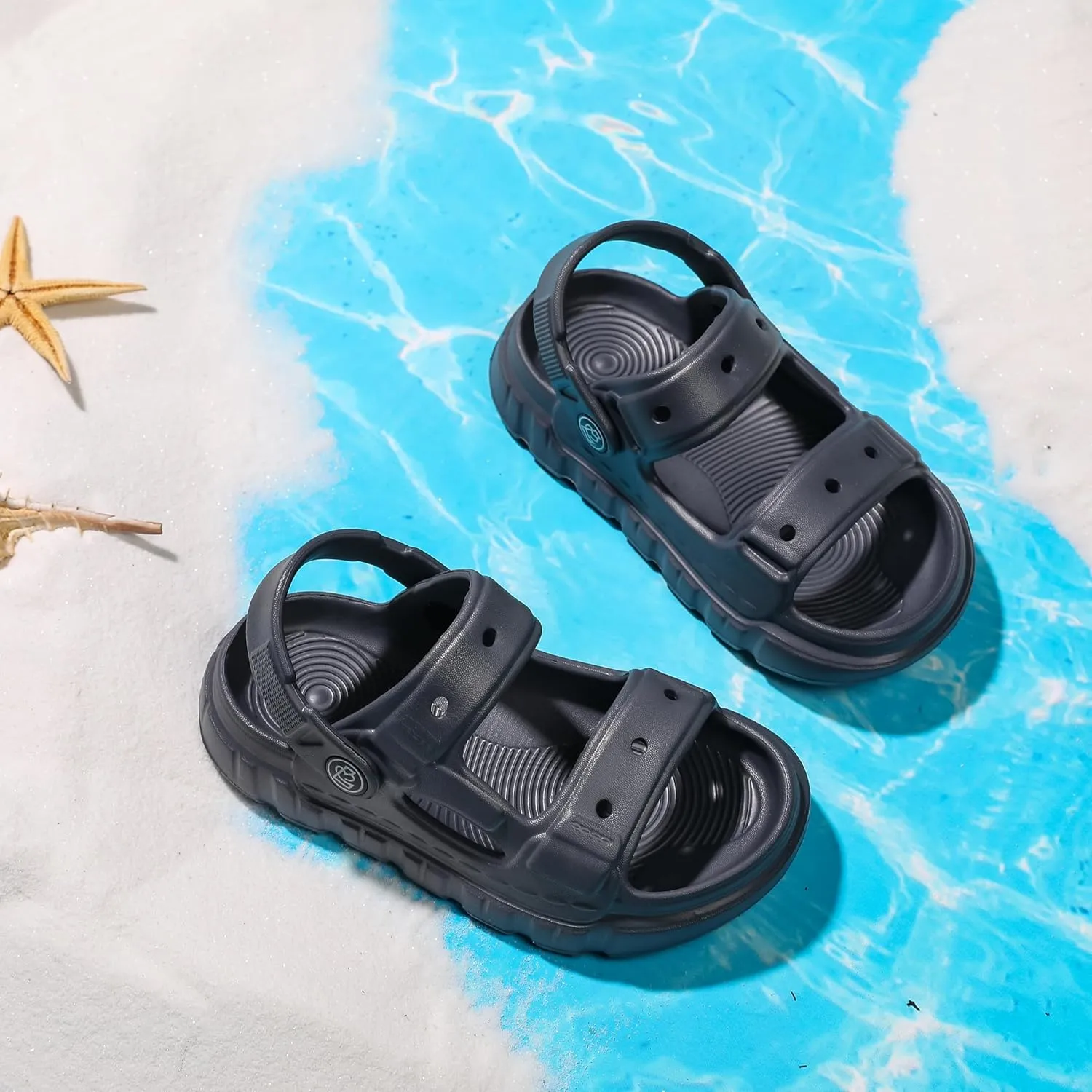 Femizee Kids 2-in-1 Sandals and Slides for Boys & Girls Lightweight Waterproof Slip-On Sandals Summer Water Shoes for Beach Pool Garden Play