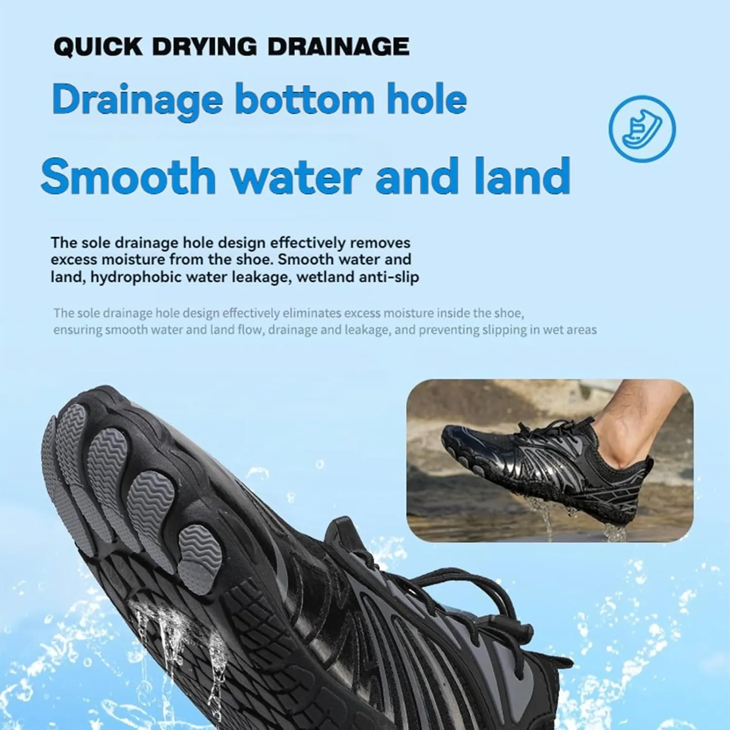Footwear Pro Hike Barefoot Shoes Women Men Healthy & Non-Slip Barefoot Shoes for Women Waterproof Trail Running Beach Swim Surf Walking Hiking Shoes