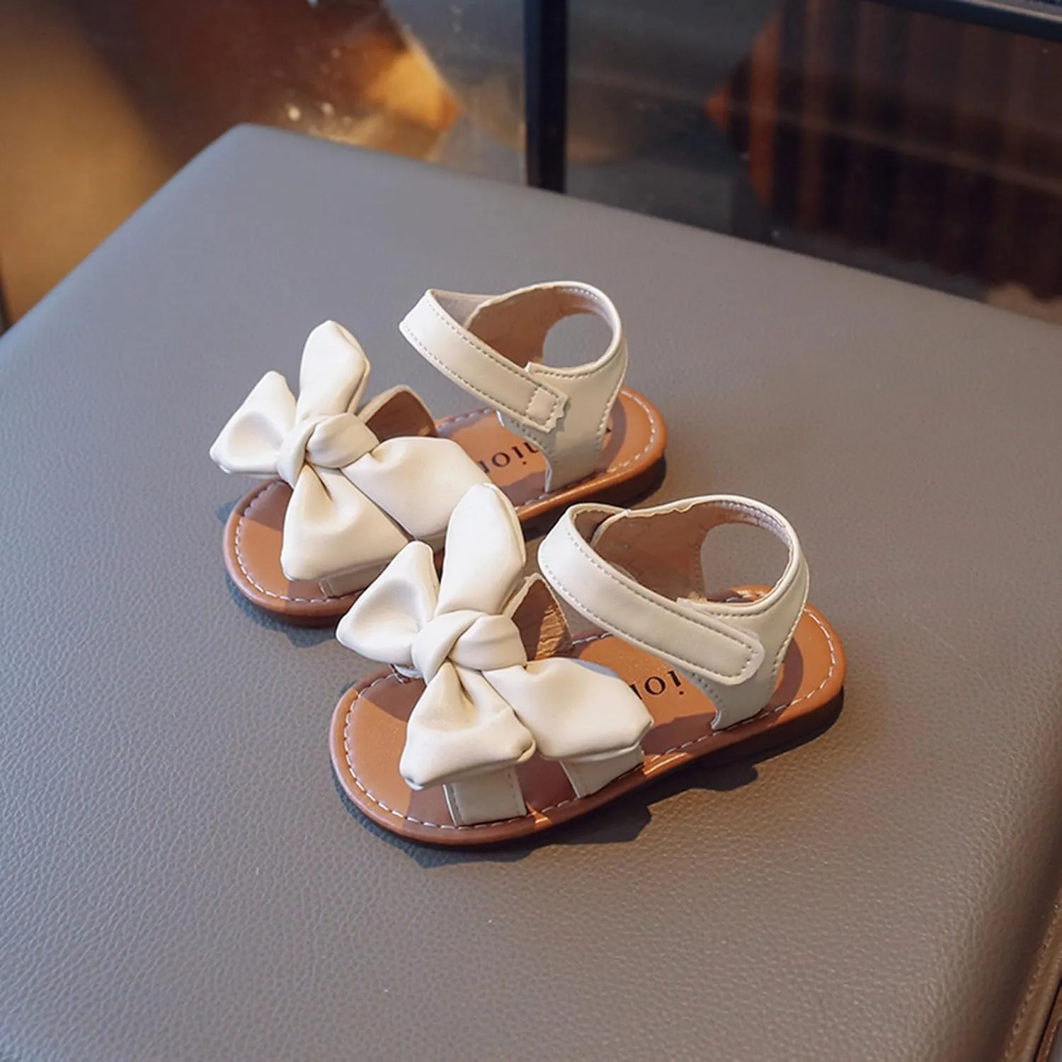 Girls Dress Shoes Girls Sandals Children Bow Princess Shoes Soft Sole Baby Beach Closed Toe Princess Costume Summer Dress