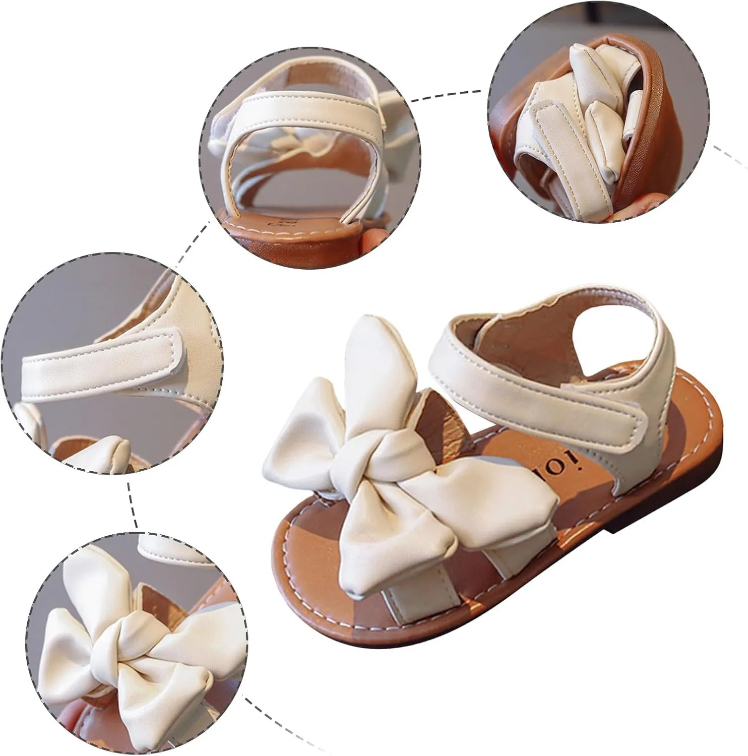 Girls Dress Shoes Girls Sandals Children Bow Princess Shoes Soft Sole Baby Beach Closed Toe Princess Costume Summer Dress