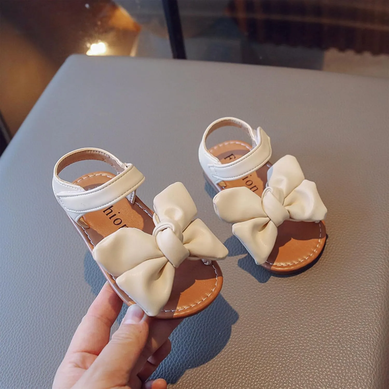 Girls Dress Shoes Girls Sandals Children Bow Princess Shoes Soft Sole Baby Beach Closed Toe Princess Costume Summer Dress