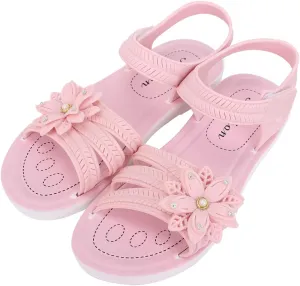 Girls Kids ink Rubber Sandals Soft Flat Flower Summer Shoes Strap Non Slip Shower Water Sandals Childrens Fashion