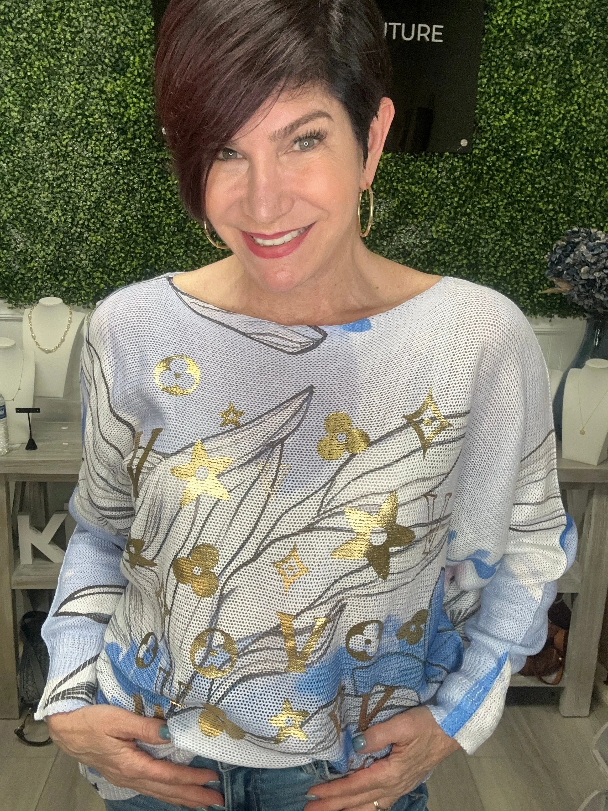 Gold Foil Elvie Lightweight Sweater