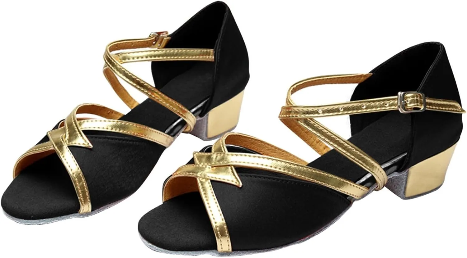 High Heels Sandal for Girls Girls Sandals Comfortable Soft Sole Small Thick Heel Children Dance Shoes Fashionable Soft Sole Princess Dance Shoes Double Adjustable Boys