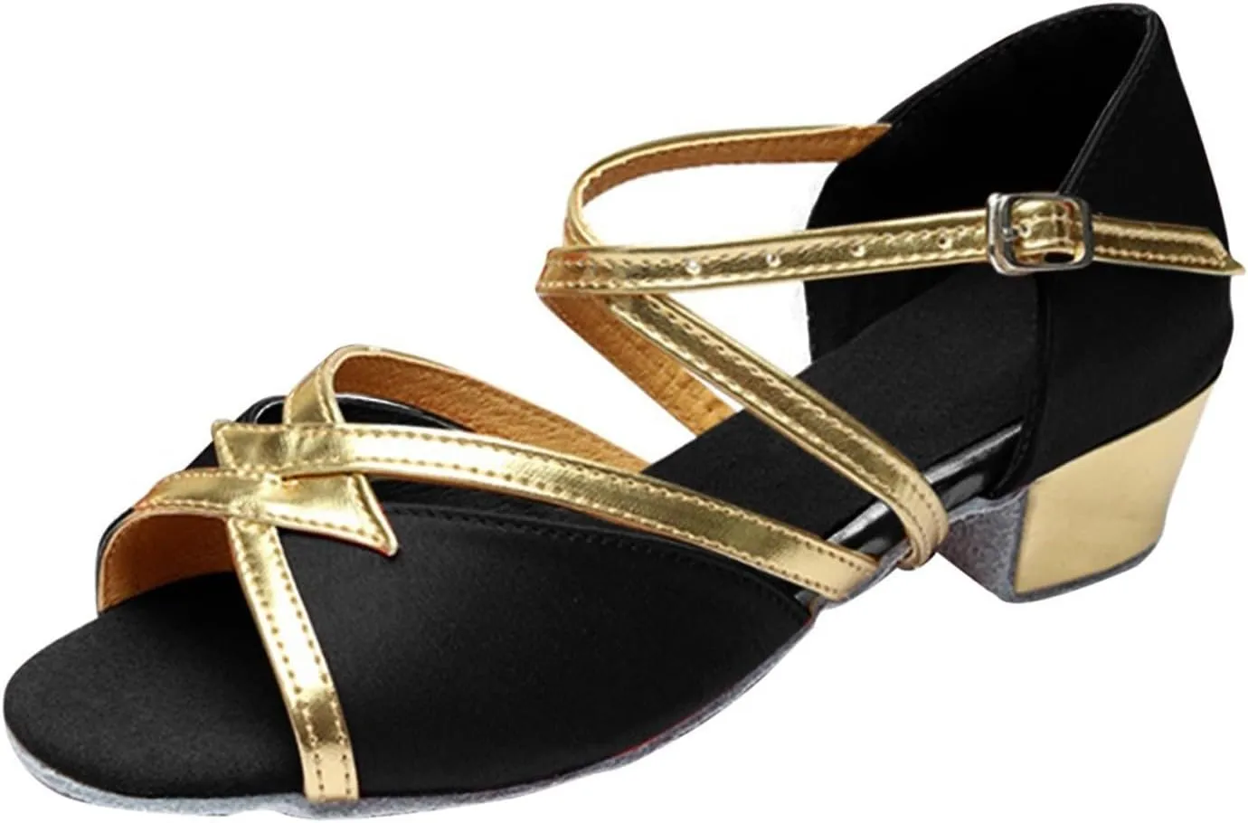 High Heels Sandal for Girls Girls Sandals Comfortable Soft Sole Small Thick Heel Children Dance Shoes Fashionable Soft Sole Princess Dance Shoes Double Adjustable Boys