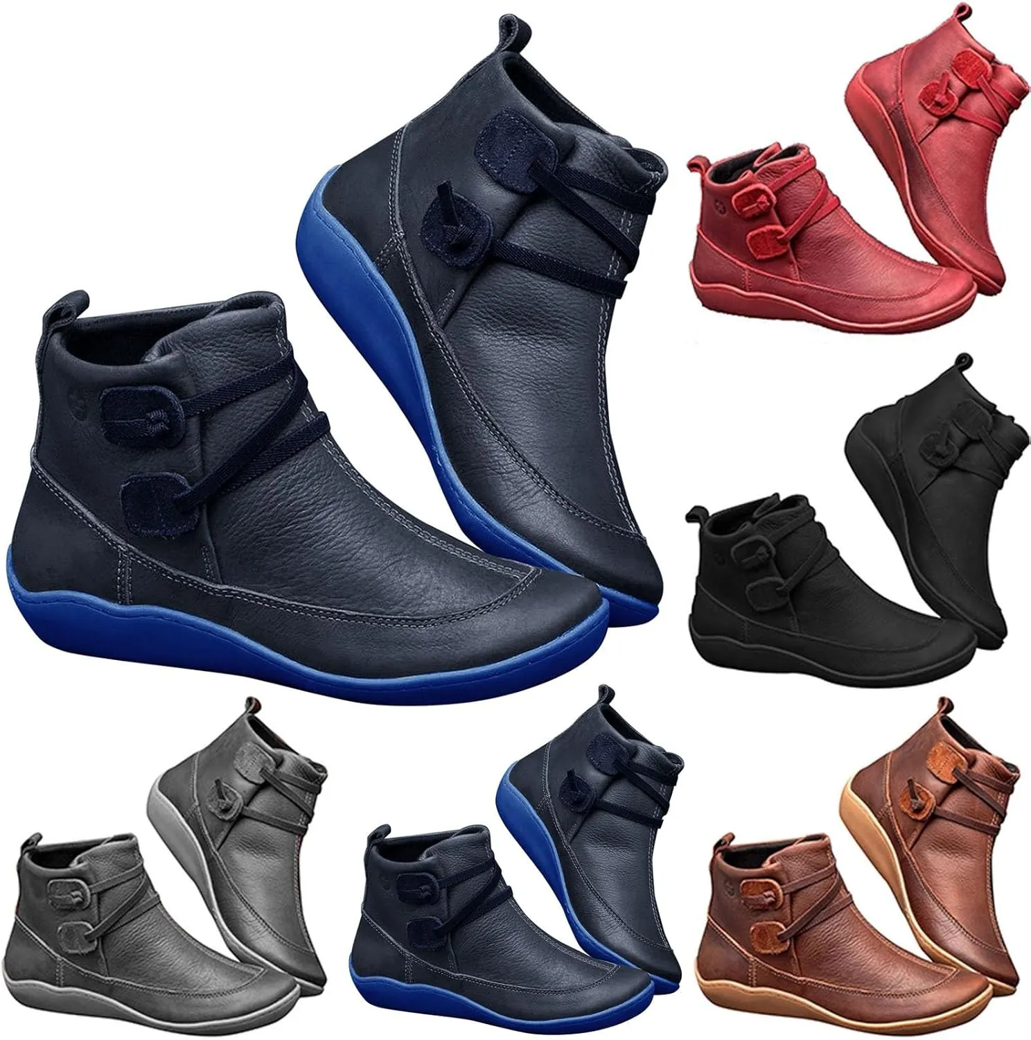 Hiking Boots Women Ankle Black Ankle Booties for Women Lace Up Ankle Boots Shoes for Women Lightweight Cute Round Toe Round Toe Suede Stacked Heel