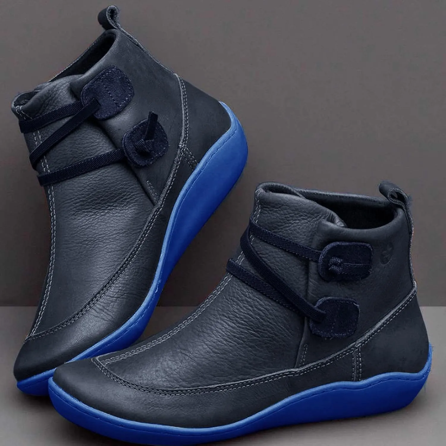 Hiking Boots Women Ankle Black Ankle Booties for Women Lace Up Ankle Boots Shoes for Women Lightweight Cute Round Toe Round Toe Suede Stacked Heel