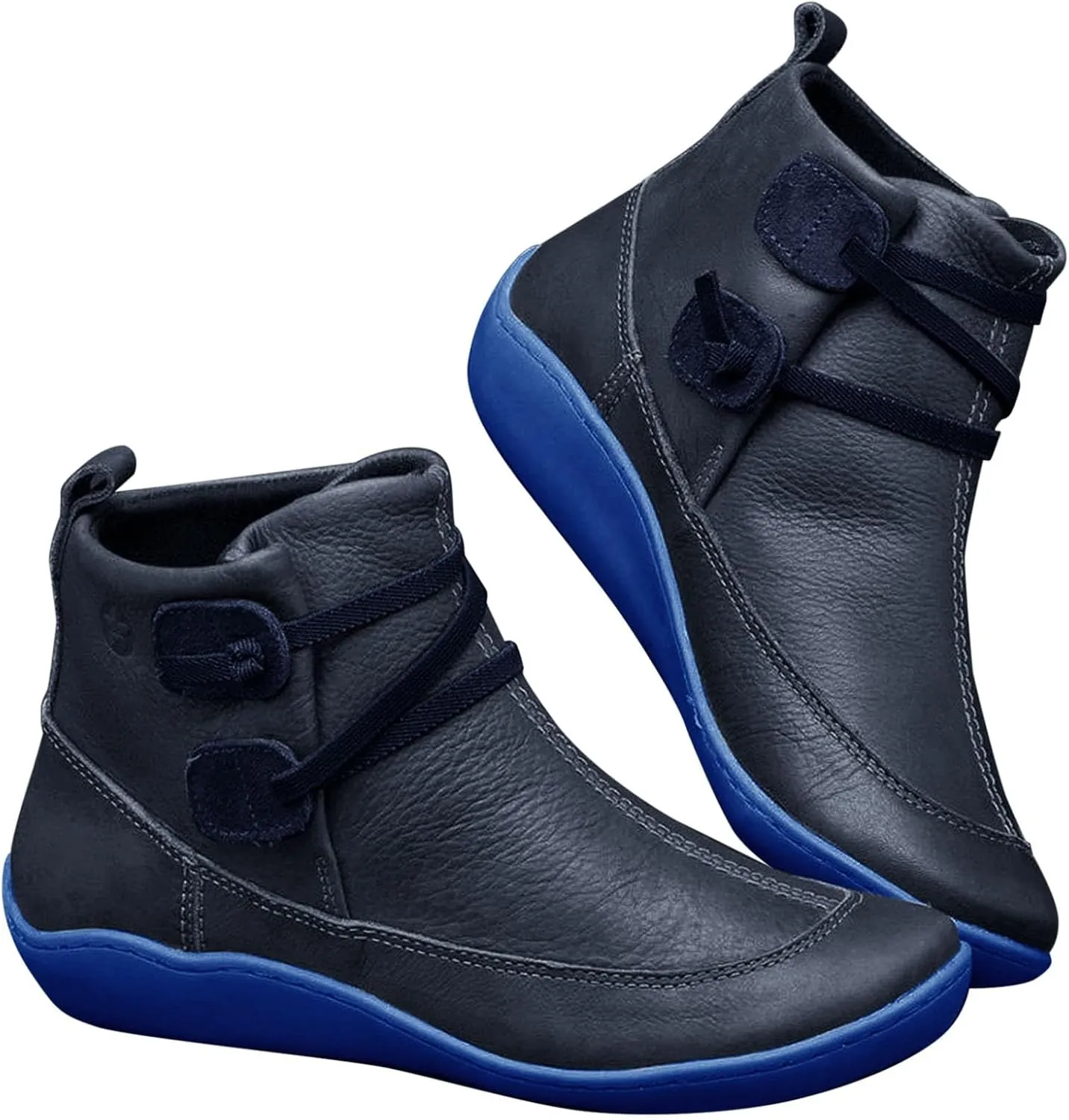Hiking Boots Women Ankle Black Ankle Booties for Women Lace Up Ankle Boots Shoes for Women Lightweight Cute Round Toe Round Toe Suede Stacked Heel